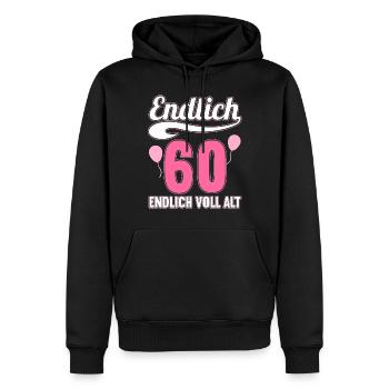 Endlich 60 Jahre endlich voll alt 60 Geburtstag - Männer Premium Bio Hoodie - Schwarz - Vorne - Nico (187cm)