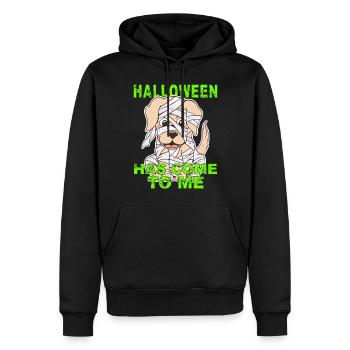 HALLOWEEN EST VENU À MOI - Sweat à capuche Premium bio Homme - noir - Devant - Nico (187cm)