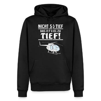 HUBSCHRAUBER NICHT SO TIEF - Männer Premium Bio Hoodie - Schwarz - Vorne - Nico (187cm)