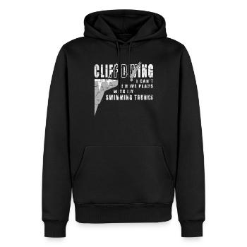 I can't - lustiges Klippenspringen - Männer Premium Bio Hoodie - Schwarz - Vorne - Nico (187cm)