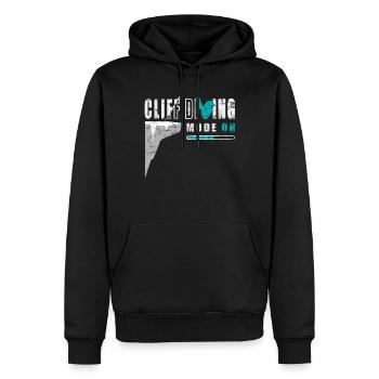 Mode on - lustiges Klippenspringen - Männer Premium Bio Hoodie - Schwarz - Vorne - Nico (187cm)