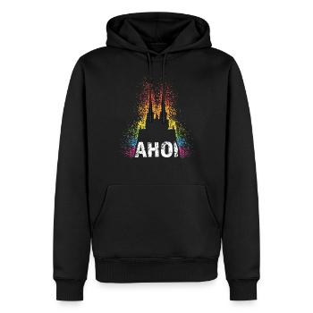 Ahoi Carnival LGBTQ Pride Cathédrale de Cologne Gay - Sweat à capuche Premium bio Homme - noir - Devant - Nico (187cm)