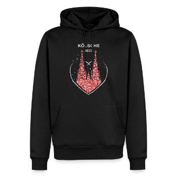 Kölsche Jeck Kölner Dom Köln Rot Weiss Karneval - Männer Premium Bio Hoodie - Schwarz - Vorne - Nico (187cm)