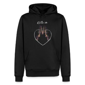 Kölle im Herz Kölner Dom Köln Konfetti Fasching - Männer Premium Bio Hoodie - Schwarz - Vorne - Nico (187cm)