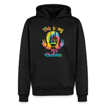 70er Jahre 1970er Siebziger Party Outfit Kostüm - Männer Premium Bio Hoodie - Schwarz - Vorne - Nico (187cm)