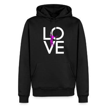 Sing - Men’s Premium Organic Hoodie - black - Front - Nico (187cm)