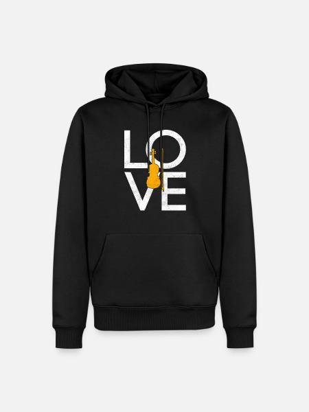 Violon - Sweat à capuche Premium bio Homme - noir