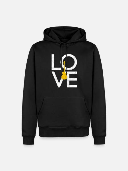 Elektro Gitarre - Männer Premium Bio Hoodie - Schwarz