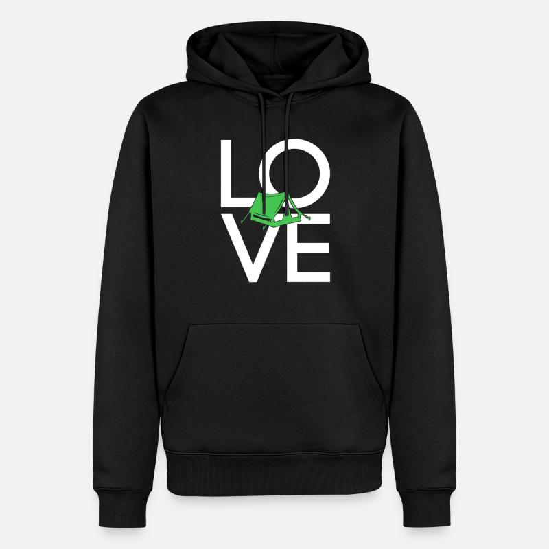 Camping - Männer Premium Bio Hoodie - Schwarz