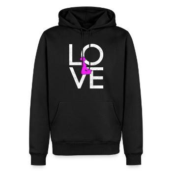 Yoga - Männer Premium Bio Hoodie - Schwarz - Vorne - Nico (187cm)