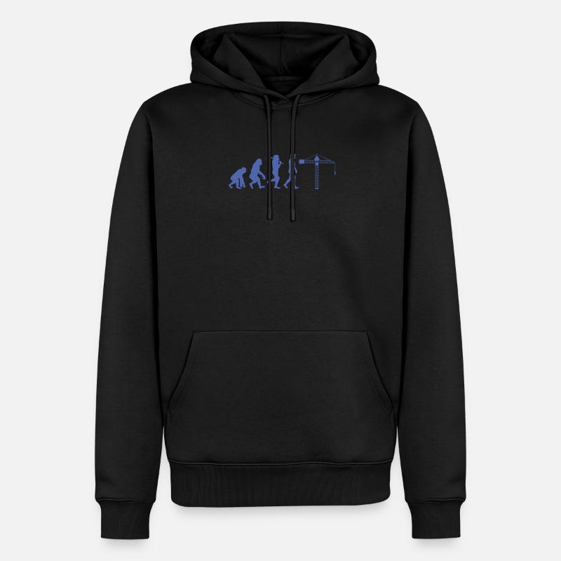 Kranführer Evolution - Männer Premium Bio Hoodie - Schwarz