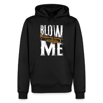 Trompettiste Vintage Blow Me - Sweat à capuche Premium bio Homme - noir - Devant - Nico (187cm)
