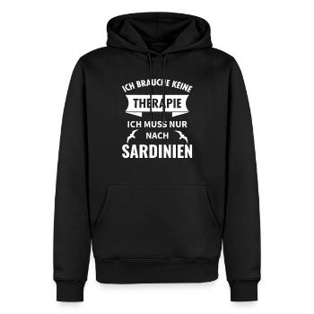 Sardinien Urlaub Sardegna Italien Geschenk Idee - Männer Premium Bio Hoodie - Schwarz - Vorne - Nico (187cm)