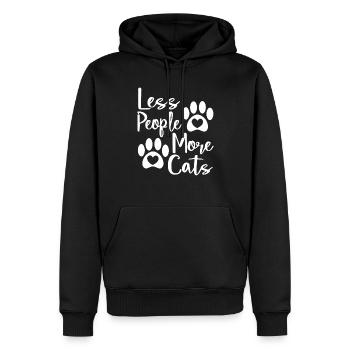 Moins de gens plus de chiens - Sweat à capuche Premium bio Homme - noir - Devant - Nico (187cm)