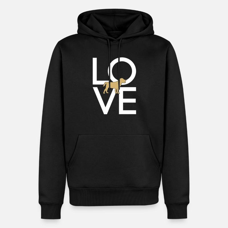 Hund - Männer Premium Bio Hoodie - Schwarz