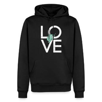 Koala - Männer Premium Bio Hoodie - Schwarz - Vorne - Nico (187cm)