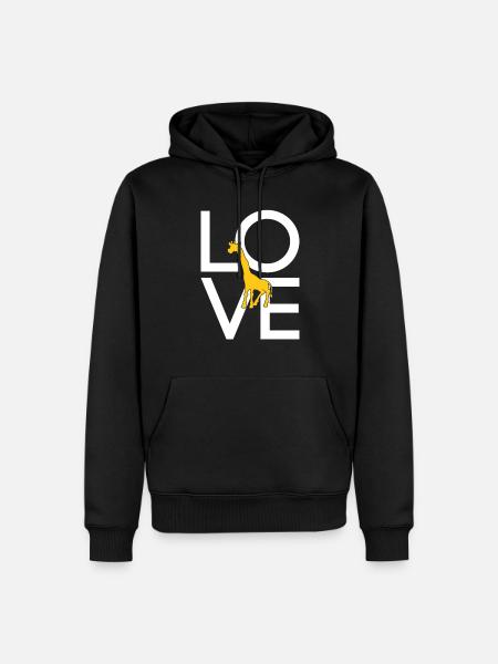 Giraffe - Männer Premium Bio Hoodie - Schwarz