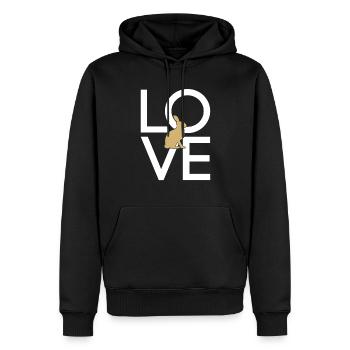 Lièvre - Sweat à capuche Premium bio Homme - noir - Devant - Nico (187cm)