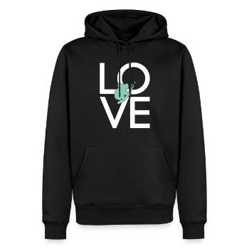 Koala - Männer Premium Bio Hoodie - Schwarz - Vorne - Nico (187cm)
