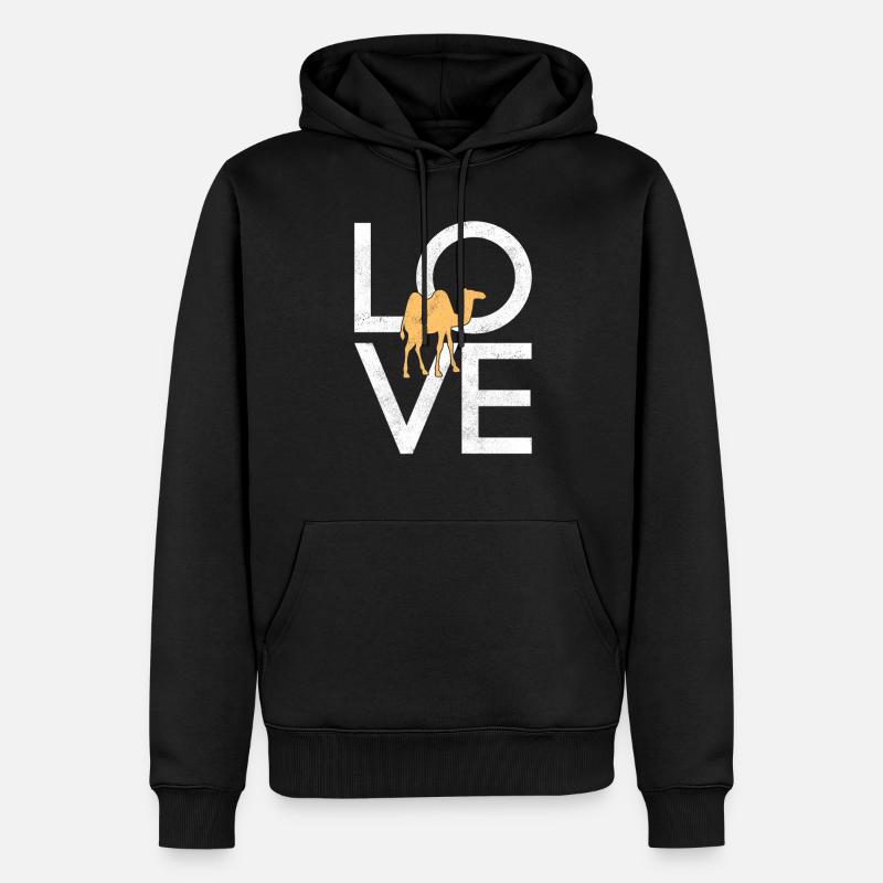 Chameau - Sweat à capuche Premium bio Homme - noir