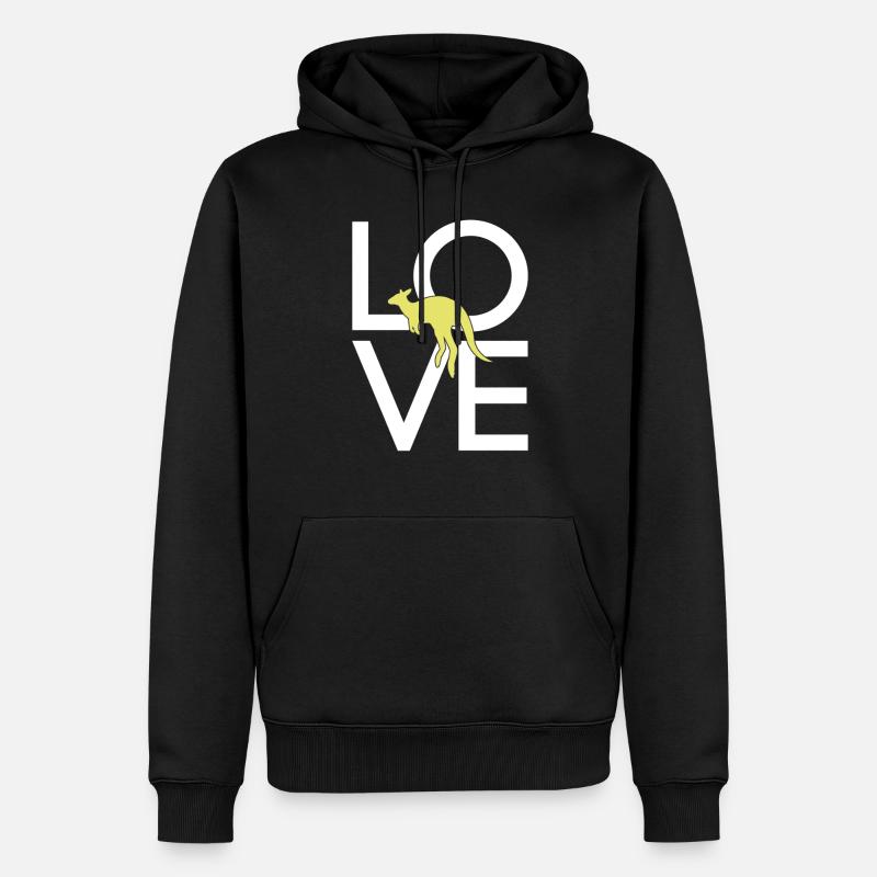 Känguru - Männer Premium Bio Hoodie - Schwarz