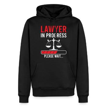 Slogan de l’avocat - Avocat en cours s’il vous plaît - Sweat à capuche Premium bio Homme - noir - Devant - Nico (187cm)