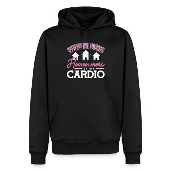 Preapproving Homeowners is My Cardio Hypothek - Männer Premium Bio Hoodie - Schwarz - Vorne - Nico (187cm)