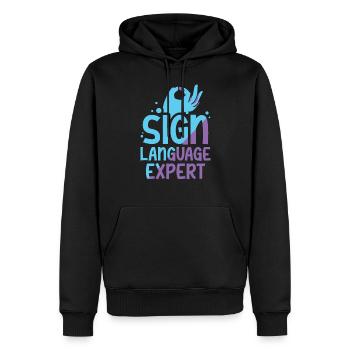 Gebärdensprache Experte Awareness Gestik Gebärden - Männer Premium Bio Hoodie - Schwarz - Vorne - Nico (187cm)