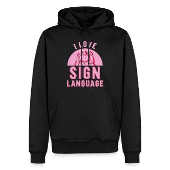 Ich Liebe Gebärdensprache Awareness Gebärden - Männer Premium Bio Hoodie - Schwarz - Vorne - Nico (187cm)