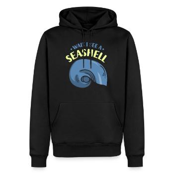 Waiting I See A Shell Collecting Shells - Men’s Premium Organic Hoodie - black - Front - Nico (187cm)