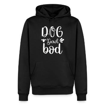 Chien Papa Bod - Sweat à capuche Premium bio Homme - noir - Devant - Nico (187cm)