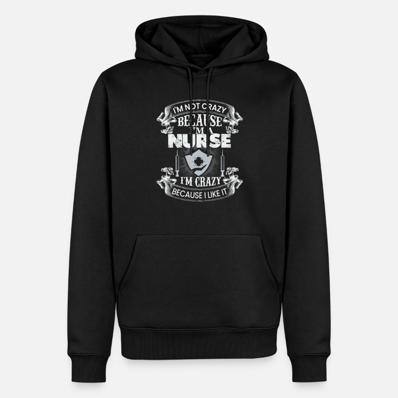 Infirmière folle - Sweat à capuche Premium bio Homme - noir