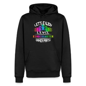 Level KINDERGARTEN keep calm and game on - Männer Premium Bio Hoodie - Schwarz - Vorne - Nico (187cm)