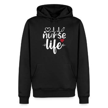 Krankenschwester Leben - Männer Premium Bio Hoodie - Schwarz - Vorne - Nico (187cm)