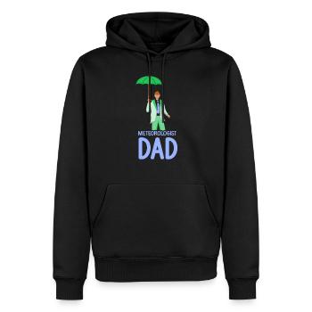 Météorologue Papa Météorologie Météorologie - Sweat à capuche Premium bio Homme - noir - Devant - Nico (187cm)