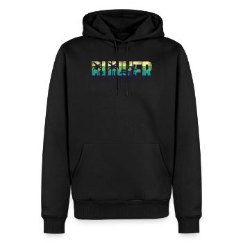 Running Runner Half Marathon Retro - Men’s Premium Organic Hoodie - black - Front - Nico (187cm)