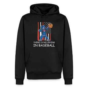 Baseball Dubbing USA Witziger Spruch Fänger - Männer Premium Bio Hoodie - Schwarz - Vorne - Nico (187cm)