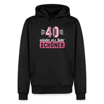40 Jahre wieder ein Jahr schöner 40 Geburtstag - Männer Premium Bio Hoodie - Schwarz - Vorne - Nico (187cm)