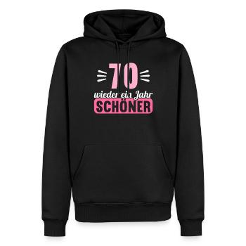 70 Jahre wieder ein Jahr schöner 70 Geburtstag - Männer Premium Bio Hoodie - Schwarz - Vorne - Nico (187cm)