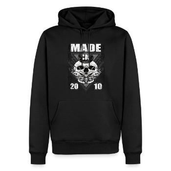 Made in 2010 Vintage Retro Limited Edition - Men’s Premium Organic Hoodie - black - Front - Nico (187cm)