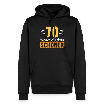 70 Jahre wieder ein Jahr schöner 70 Geburtstag - Männer Premium Bio Hoodie - Schwarz - Vorne - Nico (187cm)