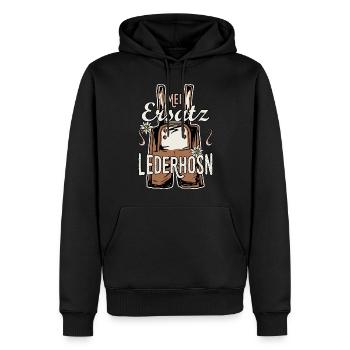 Trachtenshirt Herren Trachten T-Shirt Lederhose - Männer Premium Bio Hoodie - Schwarz - Vorne - Nico (187cm)