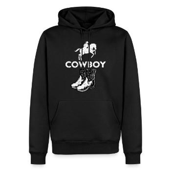 Cowboy Western Boots Hat Texas Rodeo Hat - Sweat à capuche Premium bio Homme - noir - Devant - Nico (187cm)