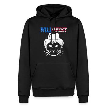 Wild West Cowboy Western Texas Rodeo Meow - Sweat à capuche Premium bio Homme - noir - Devant - Nico (187cm)
