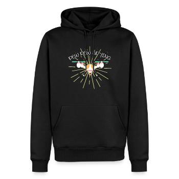 Pew Pew Mode espion sur enregistreur caché - Sweat à capuche Premium bio Homme - noir - Devant - Nico (187cm)