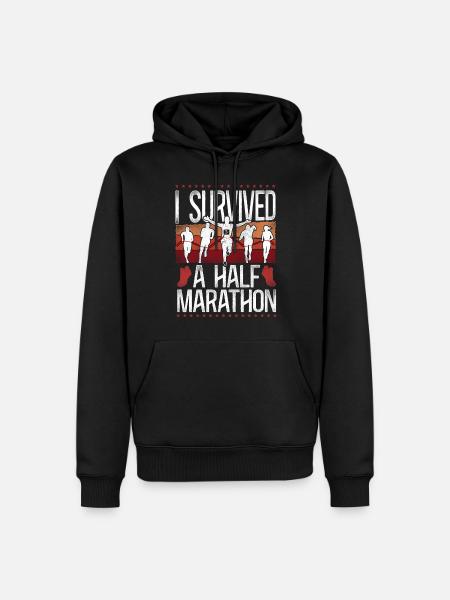 Running Runner Half Marathon - Männer Premium Bio Hoodie - Schwarz