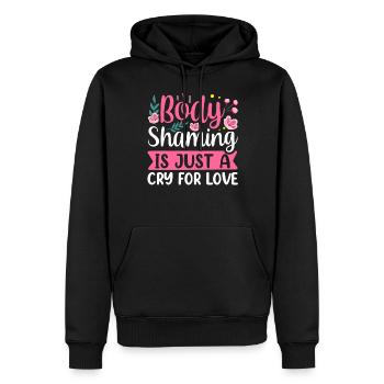 La honte corporelle n’est qu’un cri d’amour - Sweat à capuche Premium bio Homme - noir - Devant - Nico (187cm)