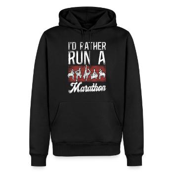Running Runner Semi-Marathon - Sweat à capuche Premium bio Homme - noir - Devant - Nico (187cm)