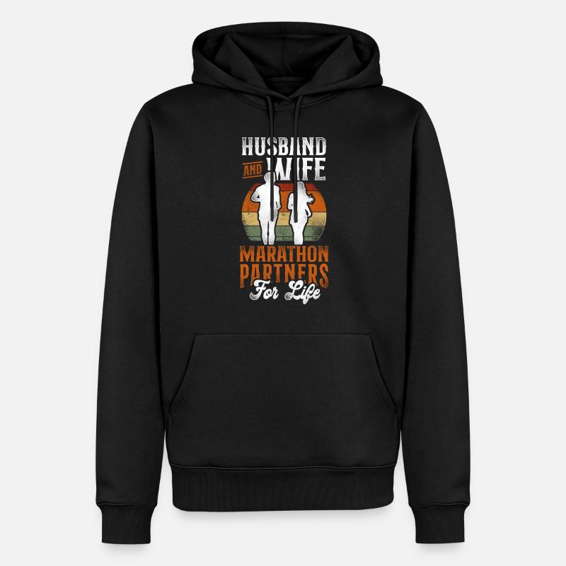 Running Runner Half Marathon - Männer Premium Bio Hoodie - Schwarz