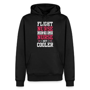 Infirmière de vol Médecin de vol Profession médicale de vol - Sweat à capuche Premium bio Homme - noir - Devant - Nico (187cm)